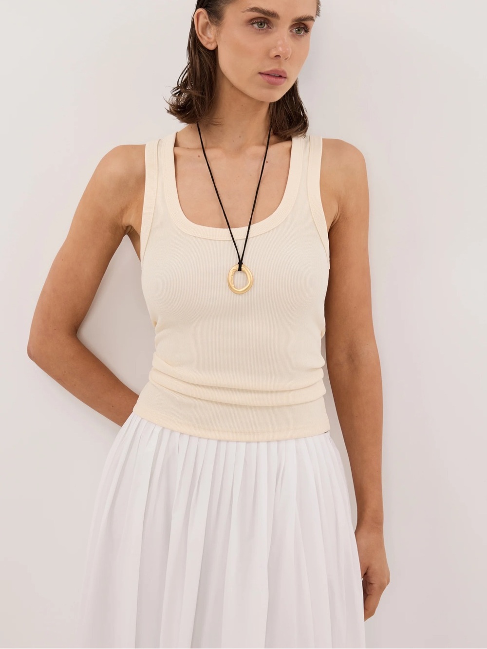 Clara sandstone scoop neck tank top